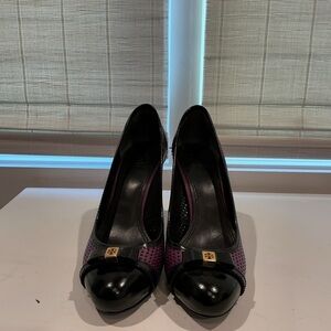 Tory Burch Women's Black and Purple Heels